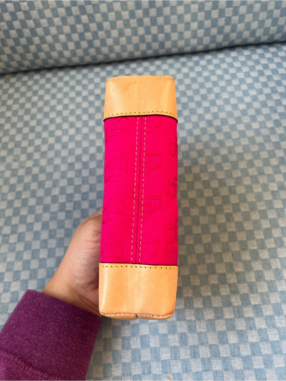 Dooney & Bourke Pink Logo Canvas Zip Pouch - Picture 6 of 11